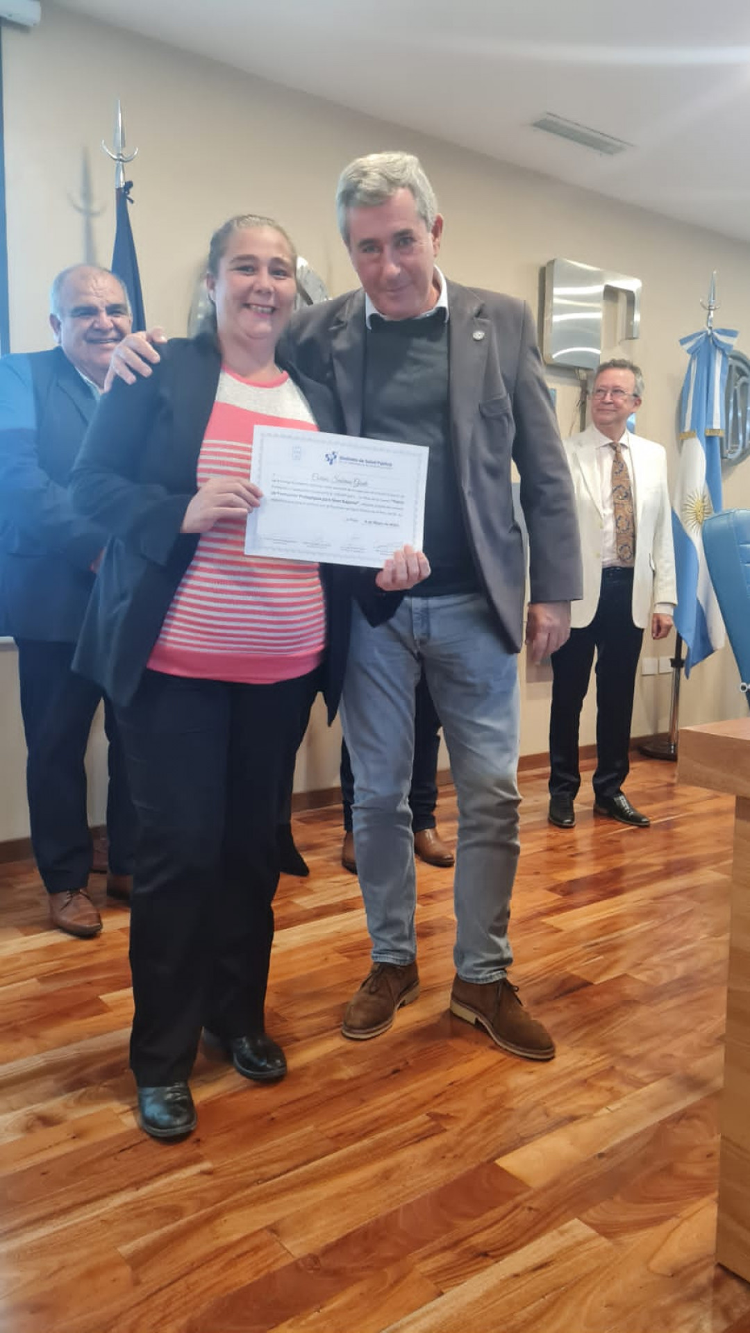 Acto de entrega de certificados correspondientes al Tramo de Formación Pedagógica de Nivel Superior dictado por el Instituto Superior de Formación y Capacitación Docente de la FEB a través del convenio especifico con el Sindicato de Salud Pública.